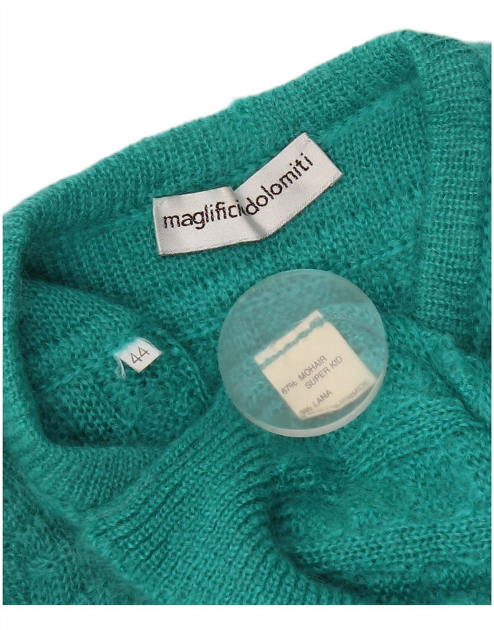 Vintage Damen Cardigan Pullover IT 44 Mittelgrün Mohair