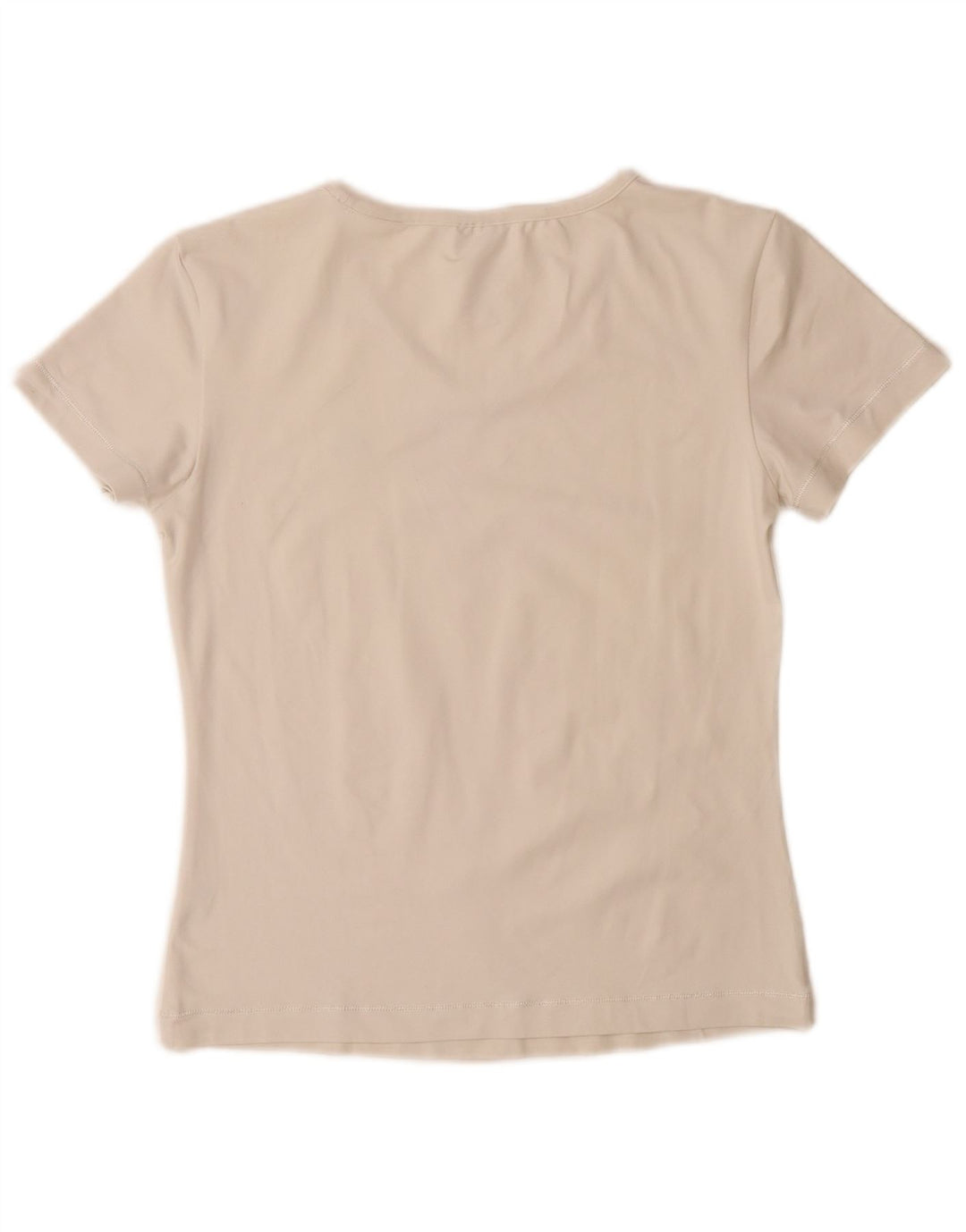 Adidas Damen T-Shirt Top UK 14 Medium Off White Polyamid