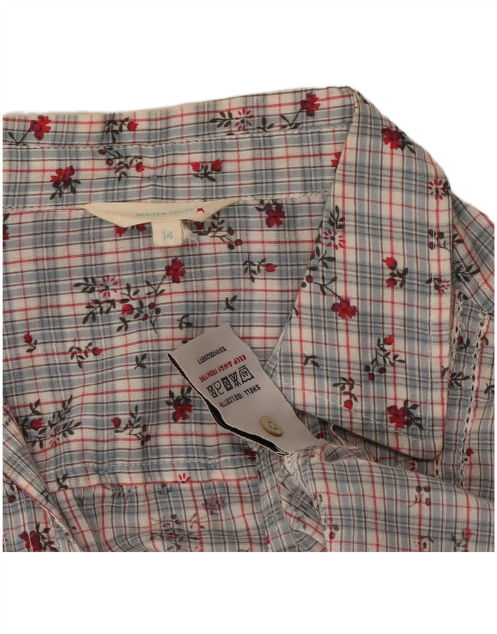 White Stuff Damen-Hemdbluse, UK 44, Mittelgrau, geblümt, Baumwolle