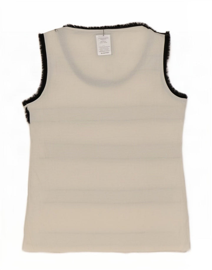 Zara Damen-Trägershirt, UK-Größe 44, mittelweiß, gestreift, Baumwolle