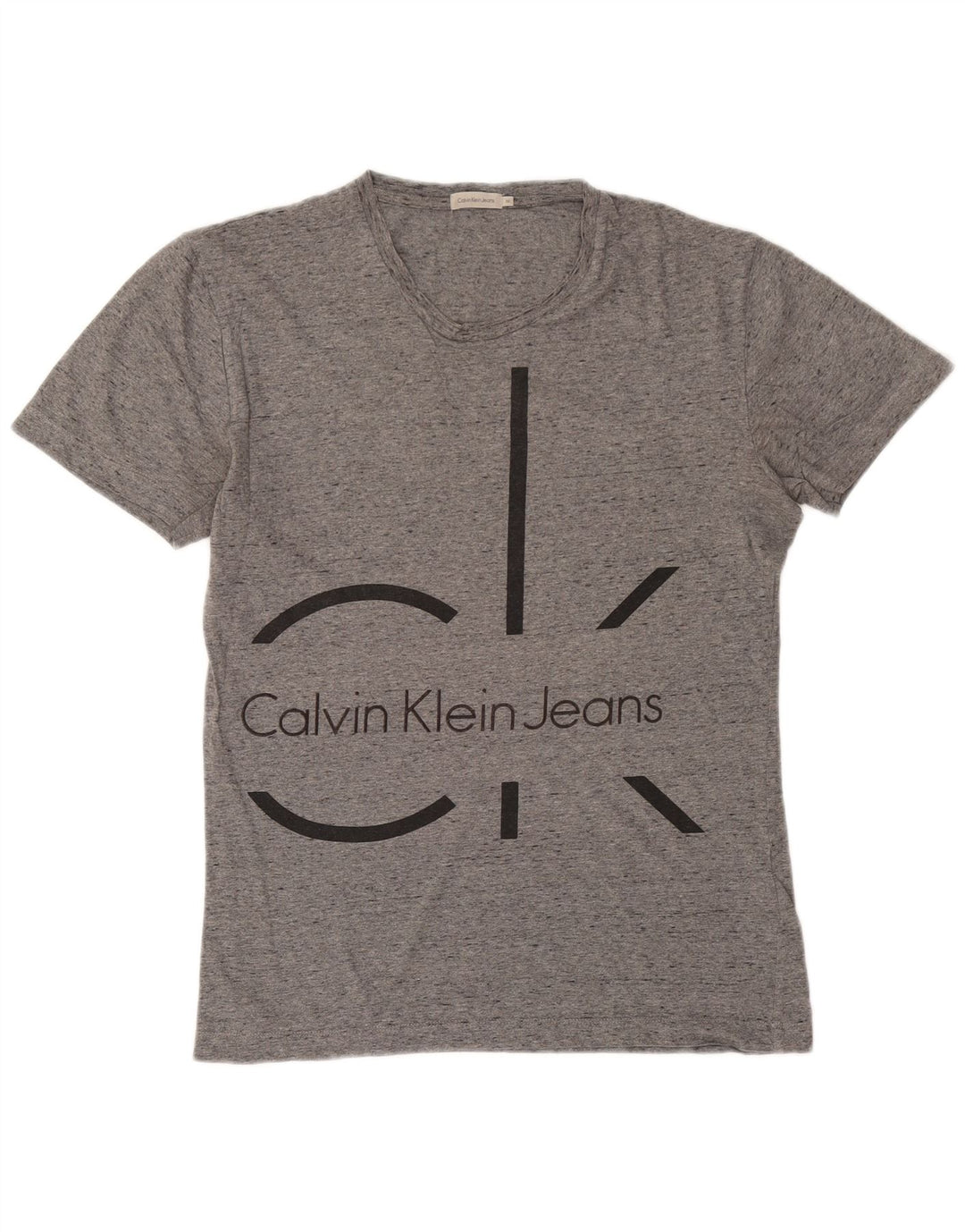 Calvin Klein Jeans Herren-T-Shirt mit Grafik, mittelgrau gefleckte Baumwolle