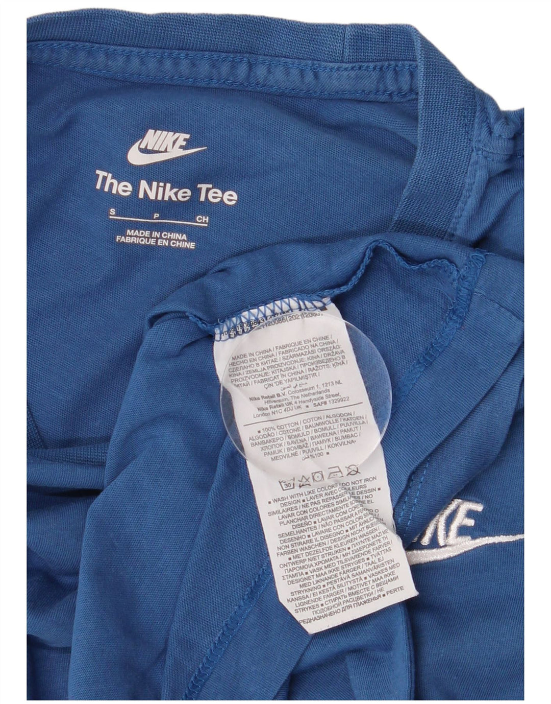 Nike Herren T-Shirt Top Small Blau Baumwolle