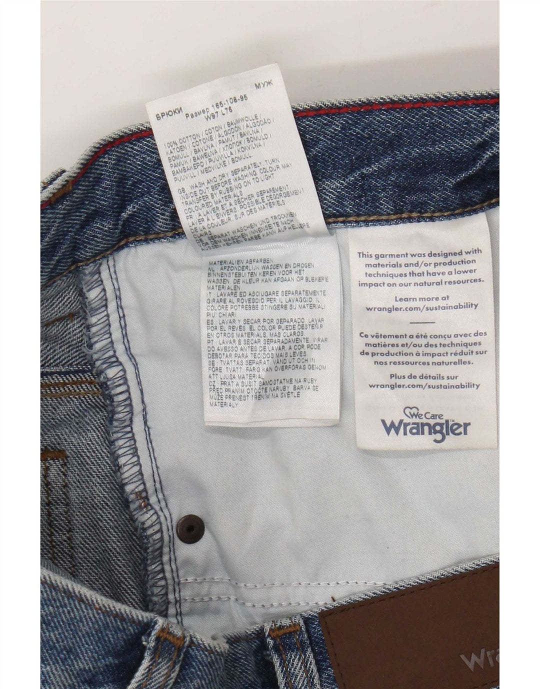 Wrangler Herren Straight Jeans W38 L27 Blaue Baumwolle