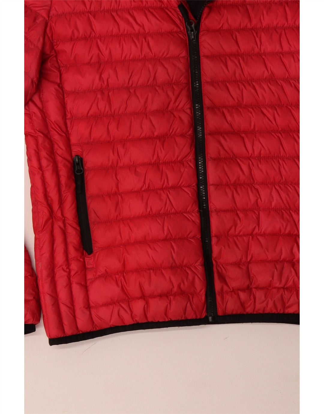 SUPERDRY Wattierte Damenjacke mit Kapuze, UK 14, Größe L, Rot, Polyester