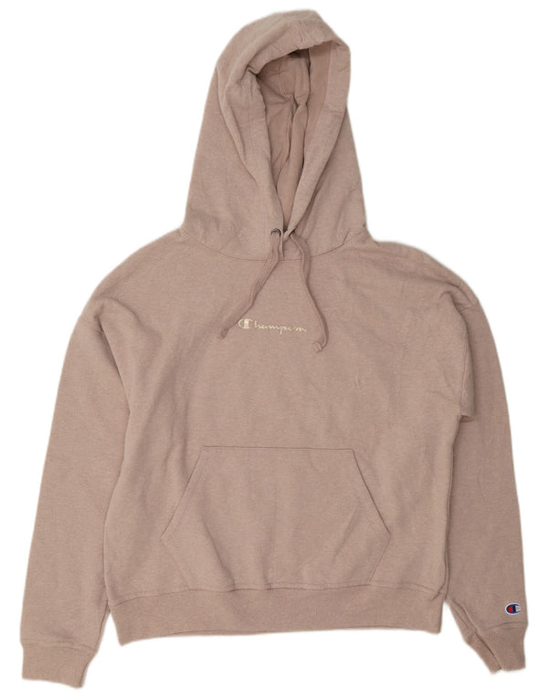 Champion Damen-Pullover mit übergroßem Kapuzenpullover, Gr. 10, Größe S, rosa, gesprenkelte Baumwolle