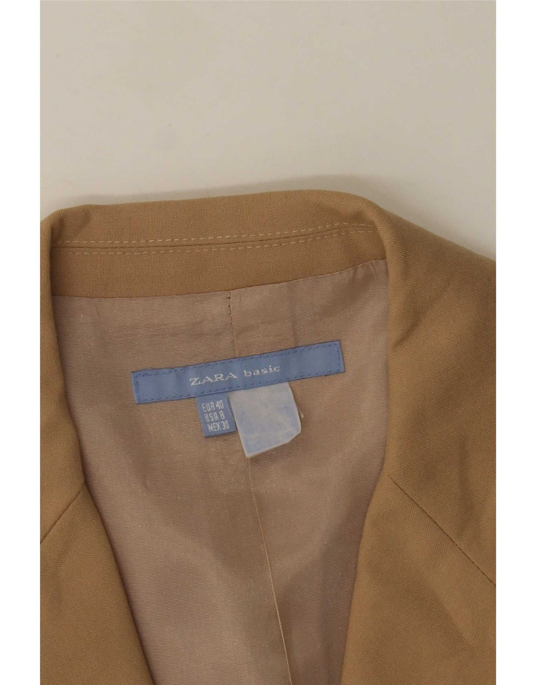 Zara Damen 3-Knopf-Blazerjacke EU 40 Mittelbeige