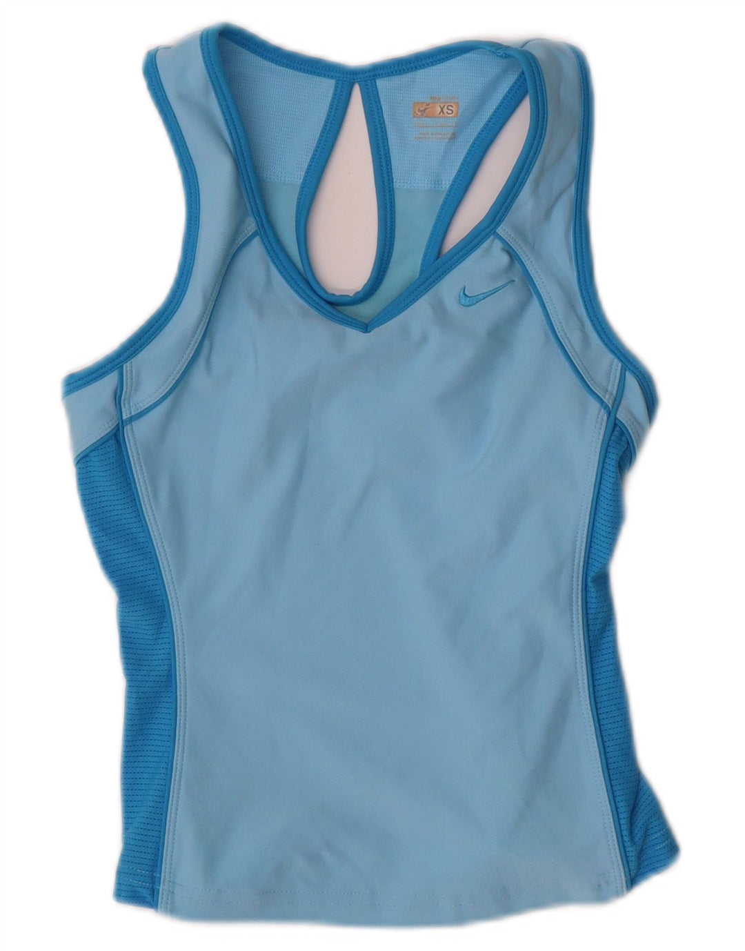 NIKE Damen Crop Vest Top UK 4 XS Blaues Polyester