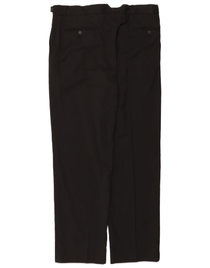 Gerade Herren-Anzughose von Marks & Spencer, W34, L31, schwarze Wolle