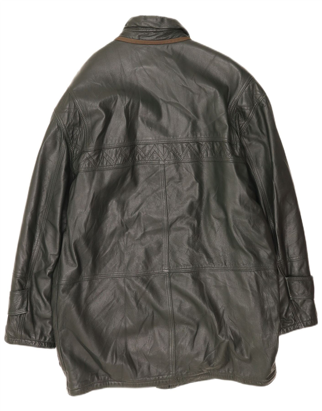 Vintage Herren Ledermantel UK 40 Großes grünes Leder