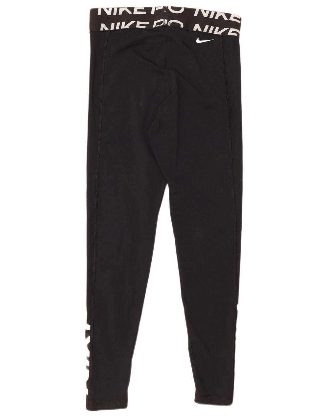 NIKE Womens Dri Fit Graphic Leggings UK 12 Mittelschwarzes Polyester