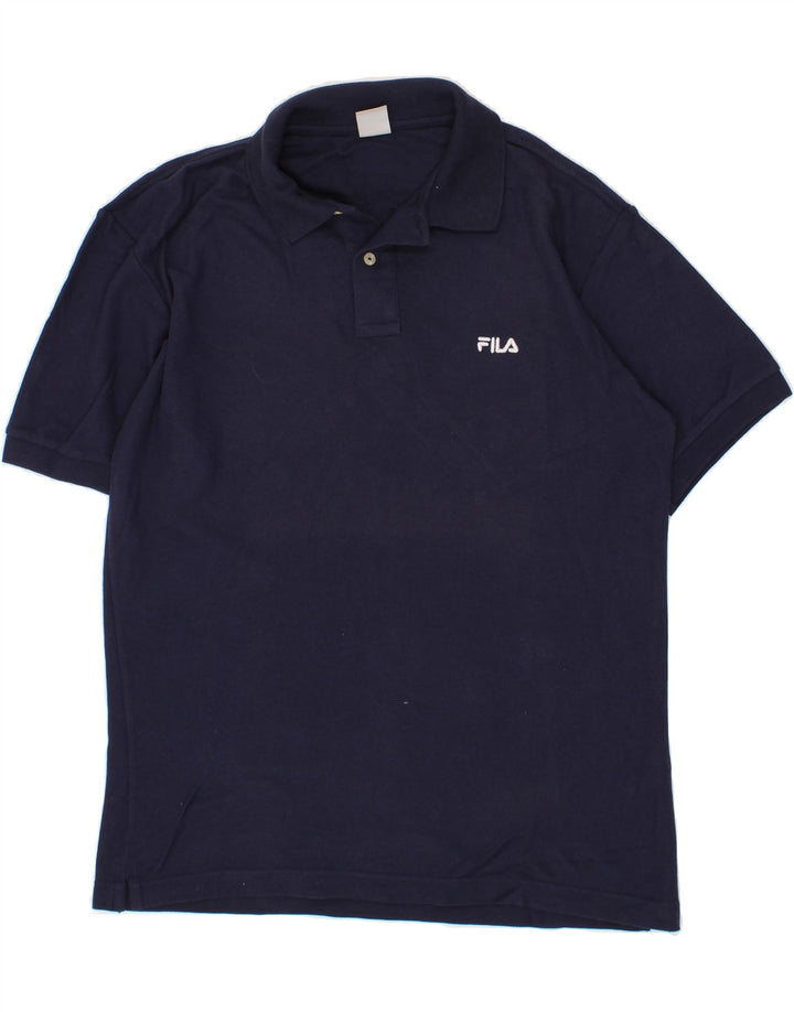 FILA Mens Polo Shirt IT 50 Medium Navy Blue Cotton Vintage Fila and Second-Hand Fila from Messina Hembry 