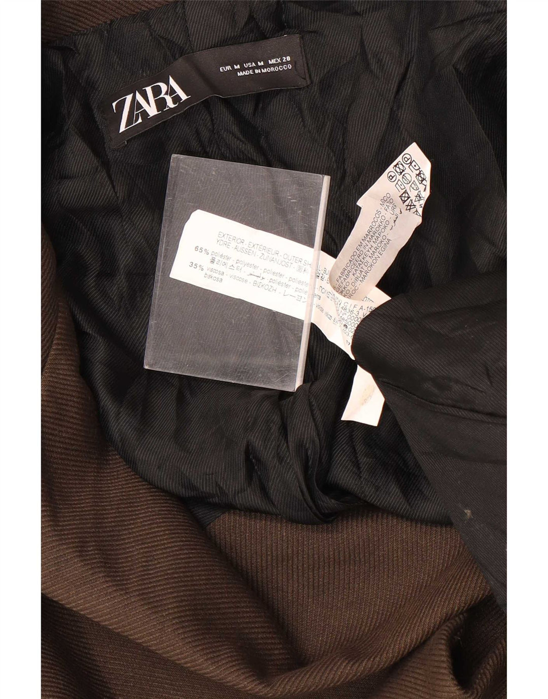 Zara Damen Übergroßer Mantel UK 14 Mittelbraunes Polyester