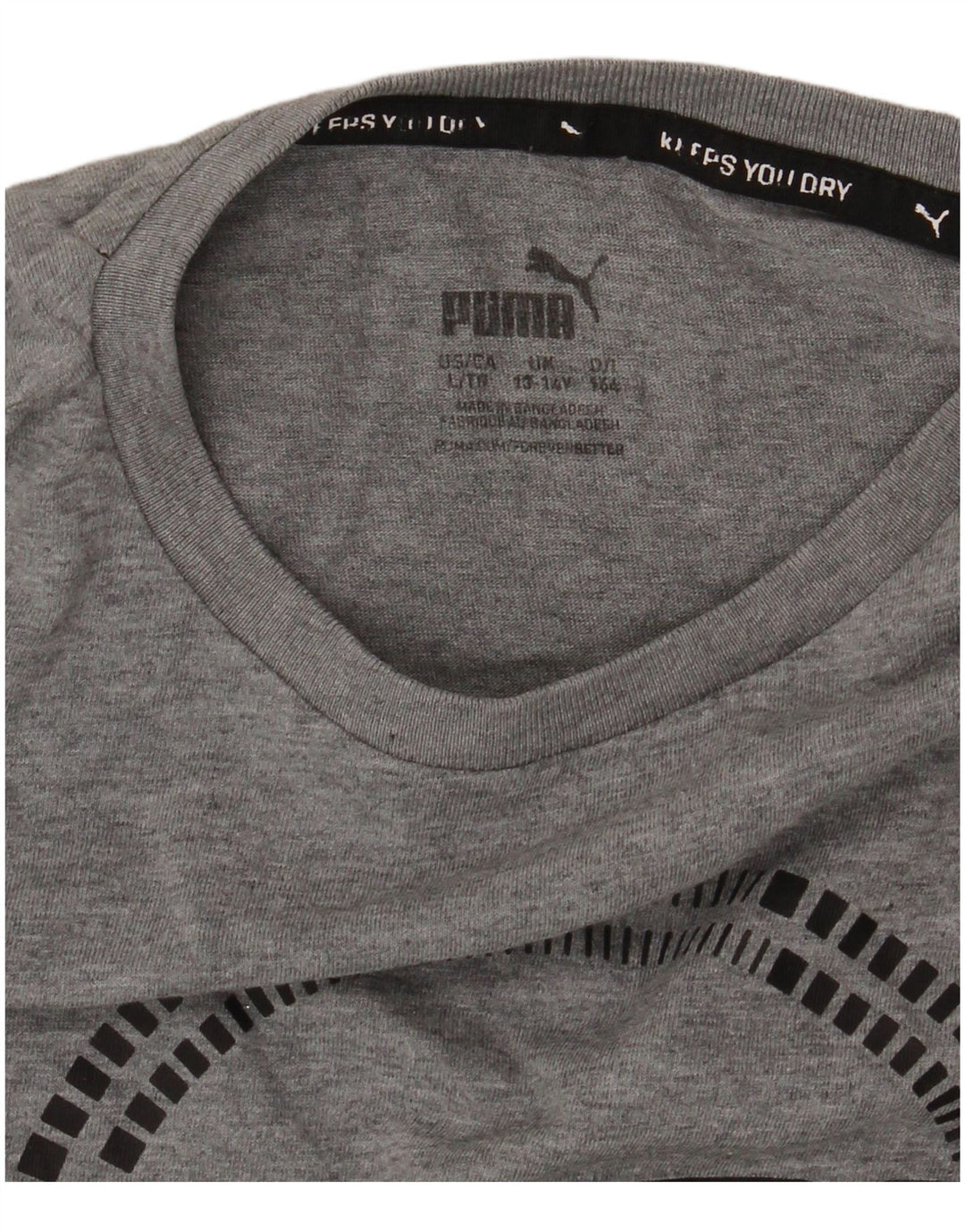 PUMA Jungen Graphic T-Shirt Top 13-14 Jahre Grau meliert