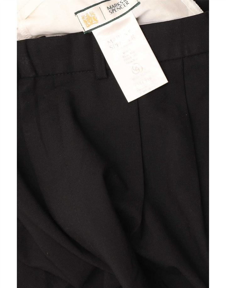 Marks & Spencer Herren-Anzughose mit Pegged-Anzug, W36 L36, schwarzes Polyester