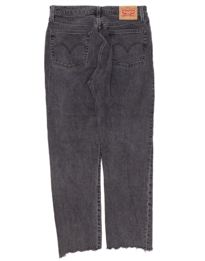 LEVI'S Damen 501 Straight Jeans W28 L28 Schwarze Baumwolle