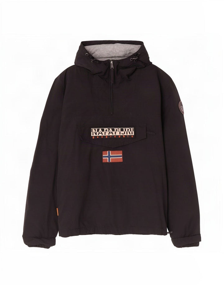 Napapijri Herren Geographic Graphic Anorak Jacke UK 36 Small Schwarz