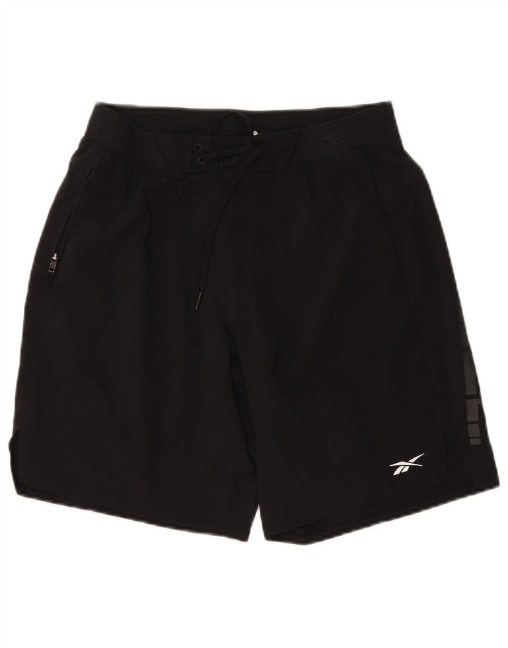 Reebok Womens Graphic Badeshorts UK 10 Small Schwarz Polyester