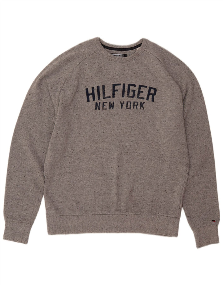 TOMMY HILFIGER Damen Vintage Fit Sweatshirt Pullover UK 16 Large Grau