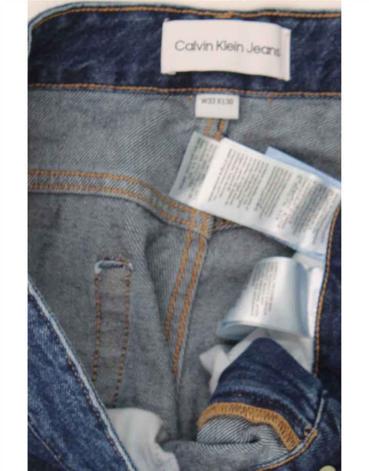 Calvin Klein Herren Regular Tapered Jeans W33 L30 Blaue Baumwolle