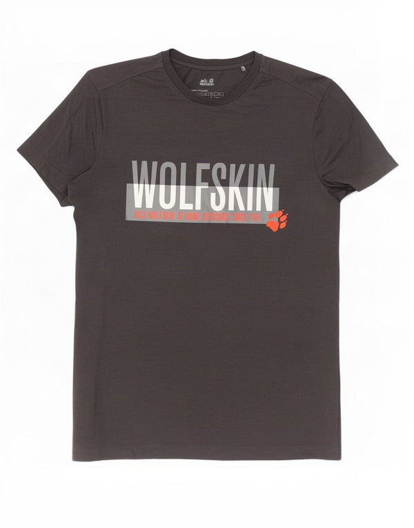 Jack Wolfskin Herren Grafik T-Shirt Top UK 34 XS Grau Baumwolle