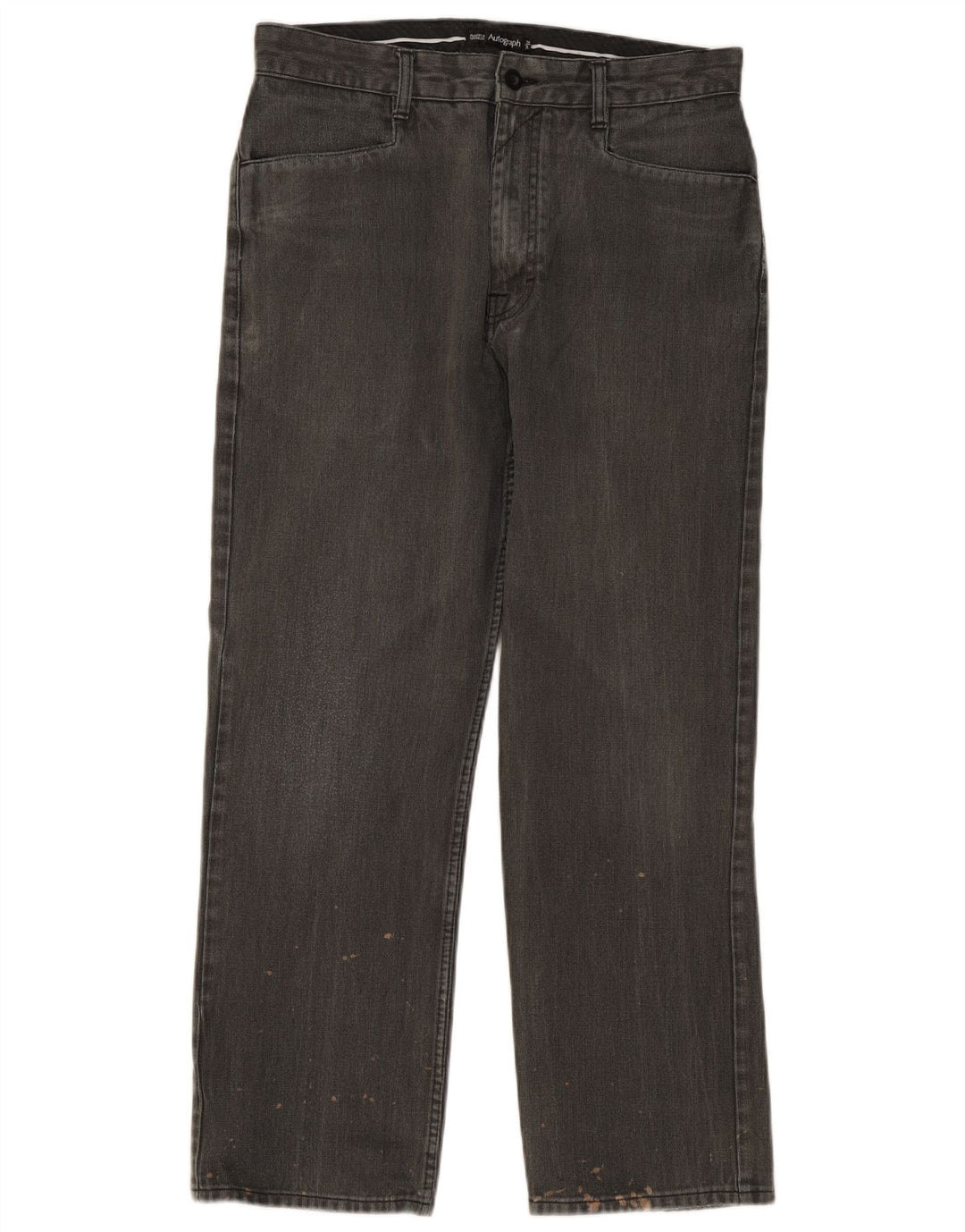 Marks & Spencer Gerade Freizeithose für Herren, W32, L29, Grau, Baumwolle