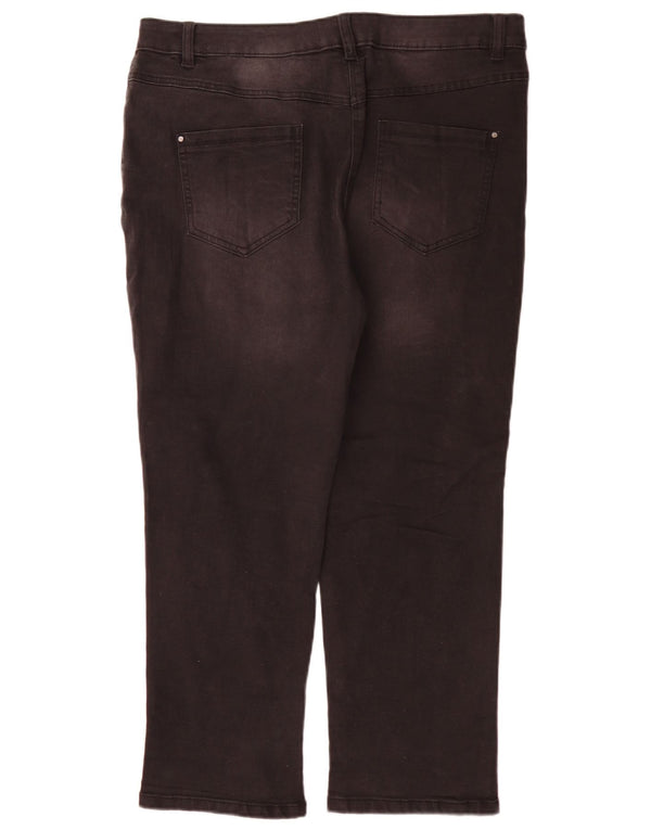 M&Co Damen Petite High Waist Straight Jeans UK 16 Large W36 L28 Schwarz