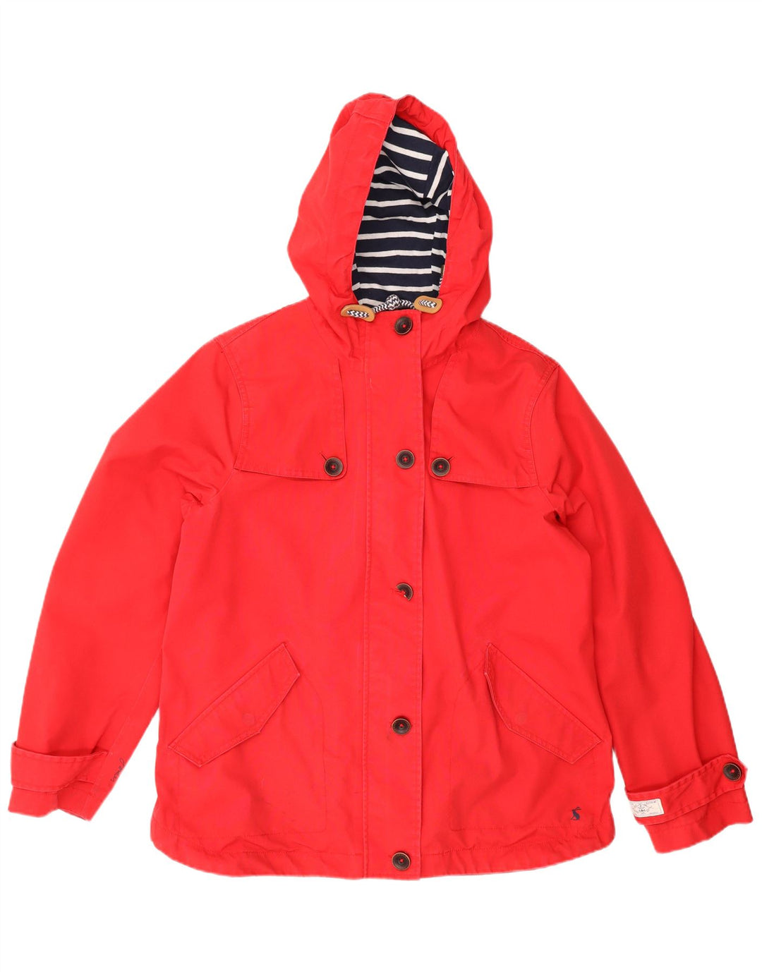 JOULES Damen-Windbreakerjacke mit Kapuze, UK 14, Größe L, Rot, Baumwolle