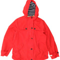 JOULES Damen-Windbreakerjacke mit Kapuze, UK 14, Größe L, Rot, Baumwolle