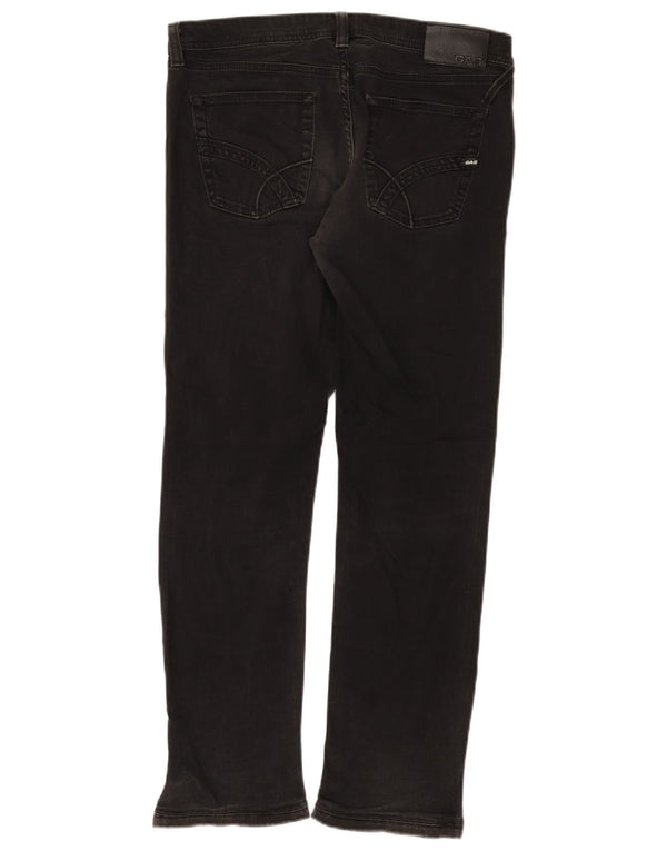 Gas Damen Albert Slim Jeans W33 L28 Schwarze Baumwolle