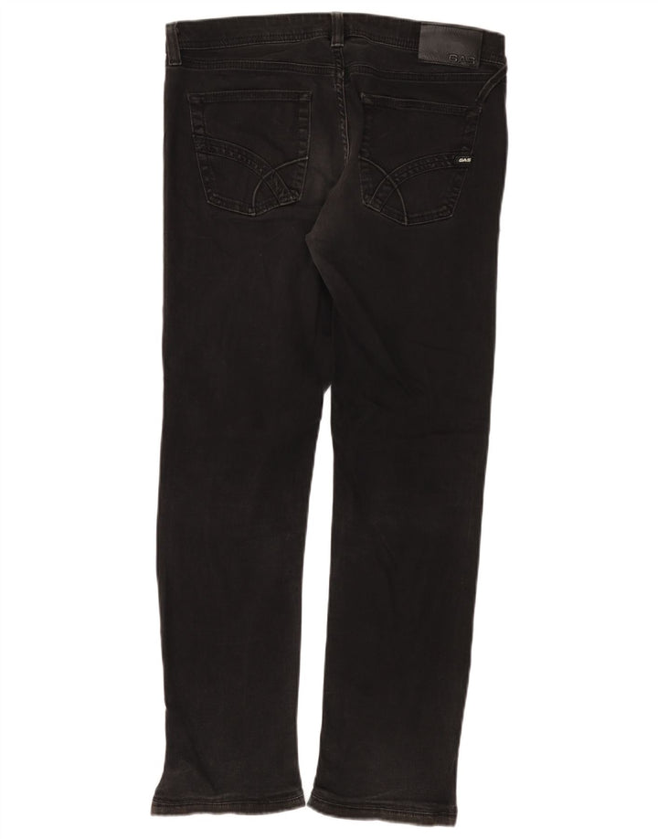 Gas Damen Albert Slim Jeans W33 L28 Schwarze Baumwolle