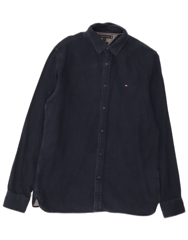 Tommy Hilfiger Herren-Flanellhemd mit normaler Passform, klein, marineblau, Baumwolle