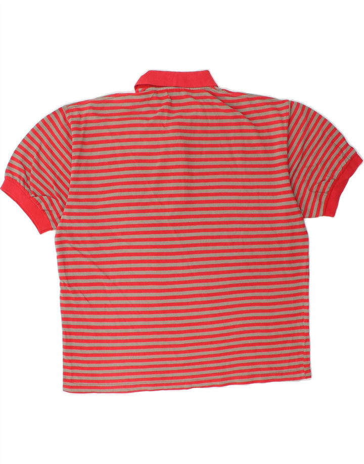 PIERRE CARDIN Mens Polo Shirt Large Red Striped Vintage Pierre Cardin and Second-Hand Pierre Cardin from Messina Hembry 