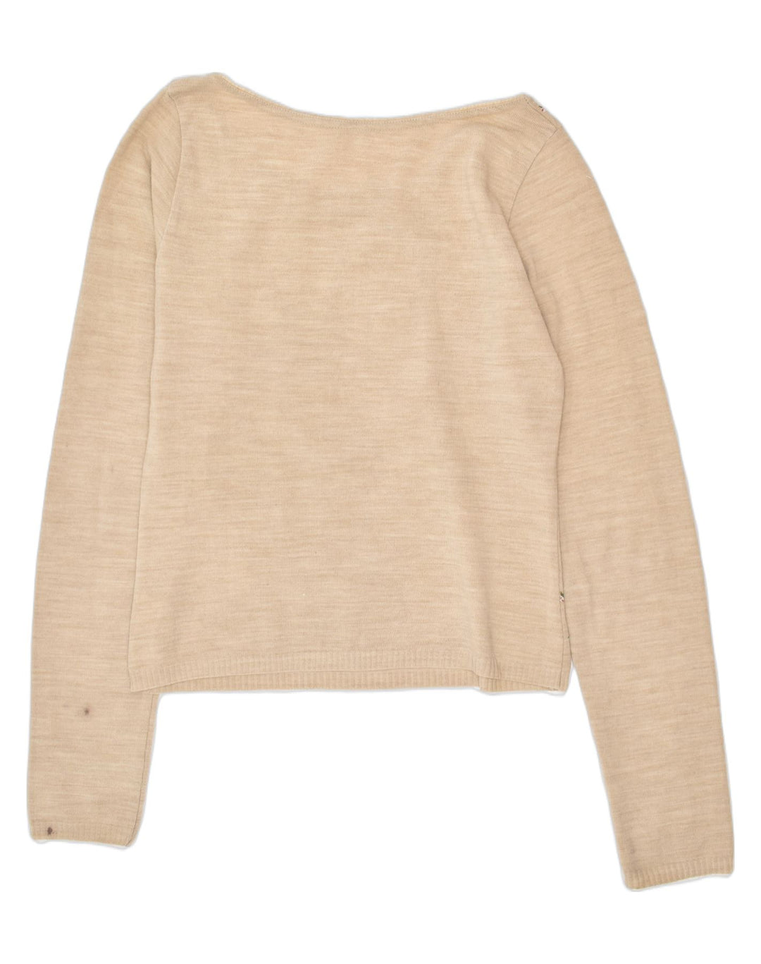 VINTAGE Womens Boat Neck Jumper Sweater UK 10 Small Beige Floral | Vintage | Thrift | Second-Hand | Used Clothing | Messina Hembry 