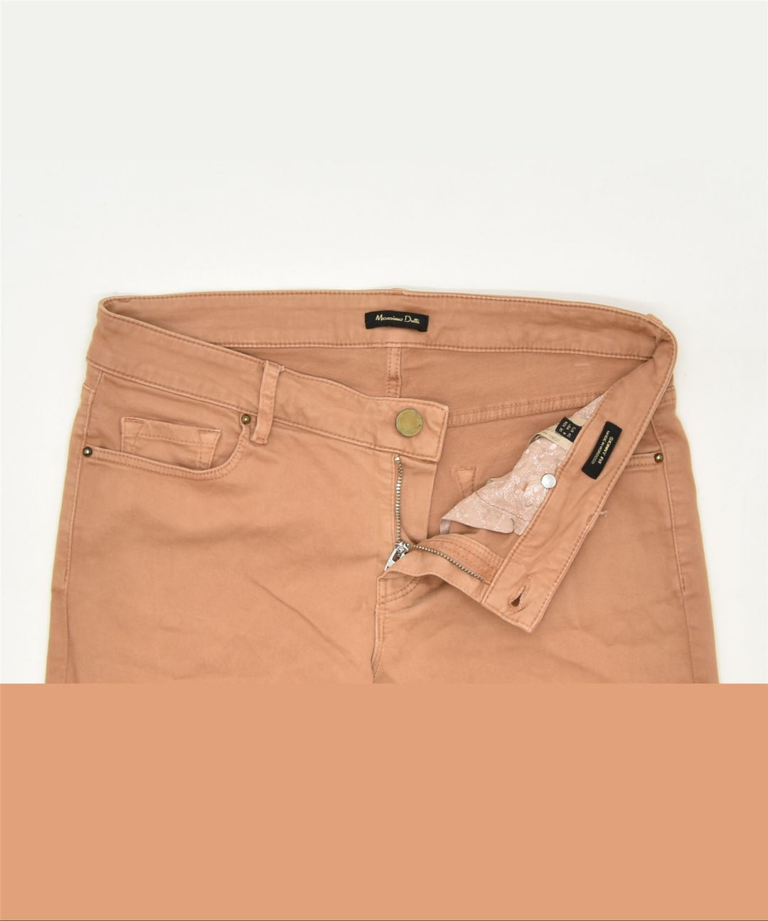 MASSIMO DUTTI Womens Skinny Casual Trousers US 8 Medium W30 L29 Brown | Vintage | Thrift | Second-Hand | Used Clothing | Messina Hembry 