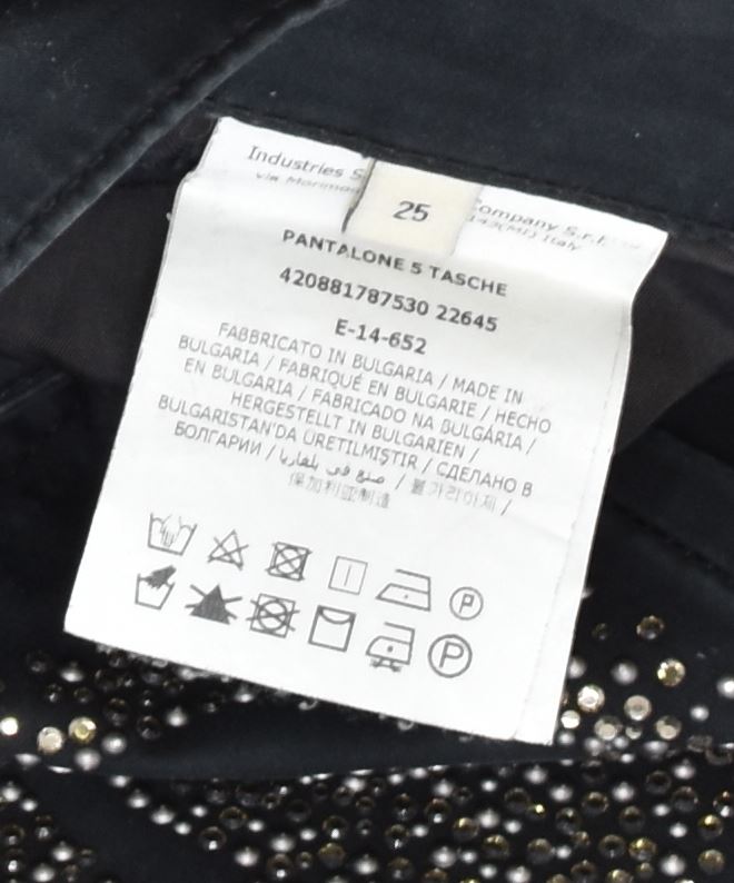 CERRUTI Womens Straight Casual Trousers W25 L27 Black Cotton | Vintage | Thrift | Second-Hand | Used Clothing | Messina Hembry 