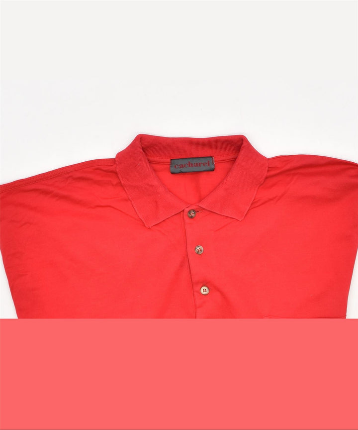 CACHAREL Mens Polo Shirt Medium Red | Vintage | Thrift | Second-Hand | Used Clothing | Messina Hembry 
