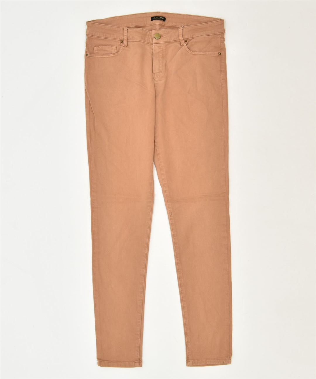 MASSIMO DUTTI Womens Skinny Casual Trousers US 8 Medium W30 L29 Brown | Vintage | Thrift | Second-Hand | Used Clothing | Messina Hembry 
