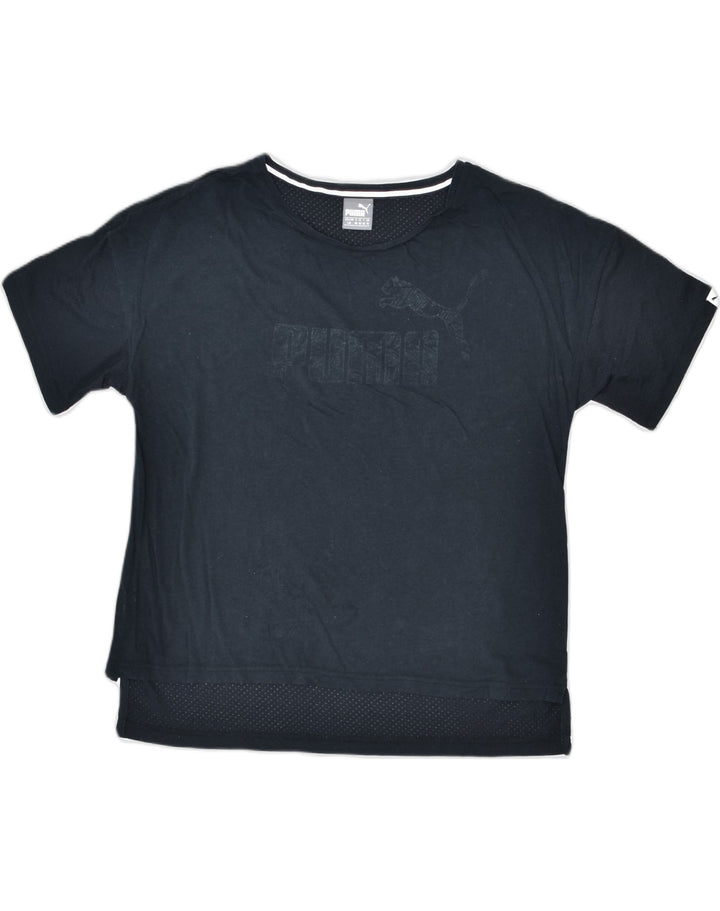 PUMA Womens Graphic T-Shirt Top UK 14 Large Black | Vintage | Thrift | Second-Hand | Used Clothing | Messina Hembry 