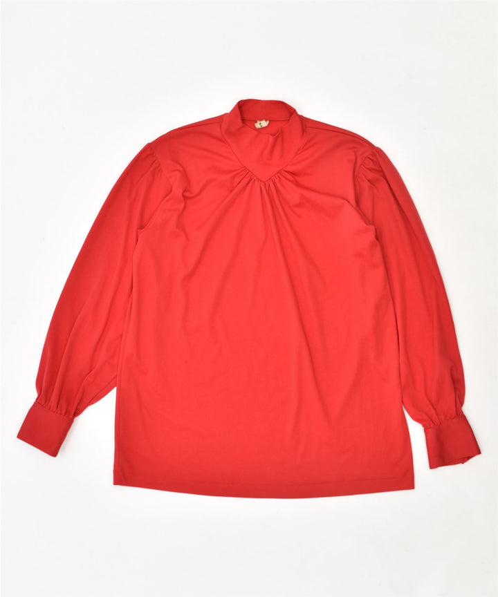 GRAN SASSO Womens Blouse Top UK 14 Large Red Polyester Vintage | Vintage | Thrift | Second-Hand | Used Clothing | Messina Hembry 