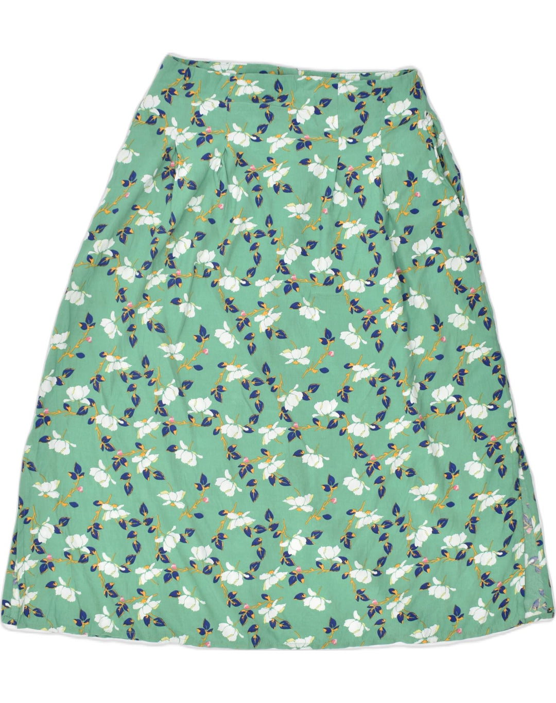 KIABI Womens Midi Skirt W30 Medium Green Floral | Vintage | Thrift | Second-Hand | Used Clothing | Messina Hembry 