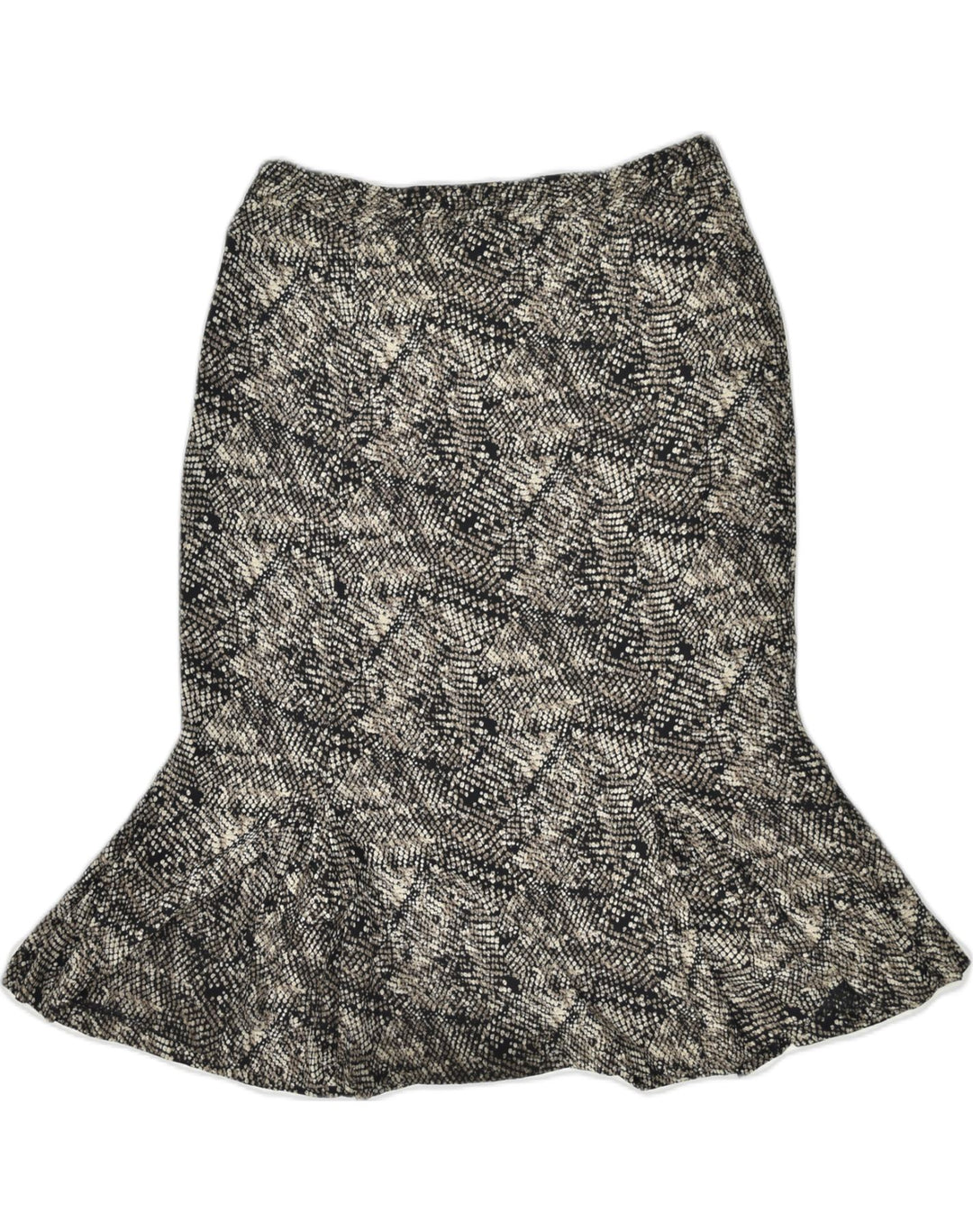 PANDOLFI Womens Trumpet Skirt IT 46 Large Brown Spotted Rayon | Vintage | Thrift | Second-Hand | Used Clothing | Messina Hembry 