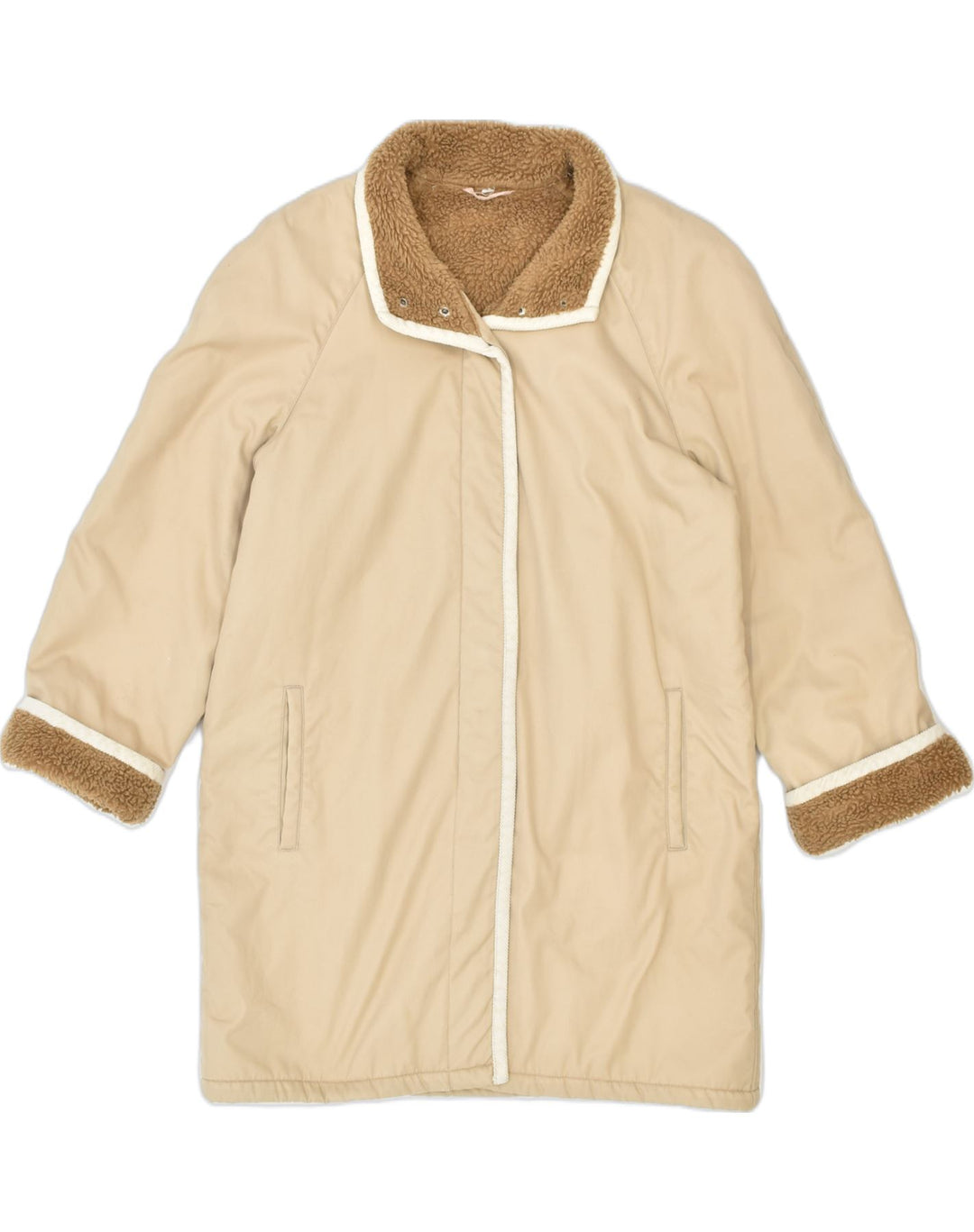 VINTAGE Womens Sherpa Coat UK 16 Large Brown | Vintage | Thrift | Second-Hand | Used Clothing | Messina Hembry 