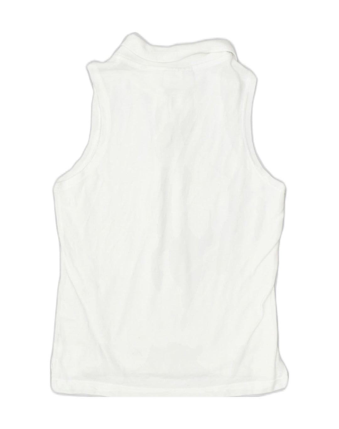 ASICS Womens Sleeveless Polo Shirt UK 10 Small White Cotton | Vintage | Thrift | Second-Hand | Used Clothing | Messina Hembry 