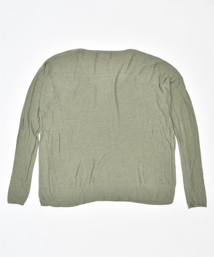 MOSSIMO Womens Top Long Sleeve UK 16 Large Khaki Nylon | Vintage | Thrift | Second-Hand | Used Clothing | Messina Hembry 