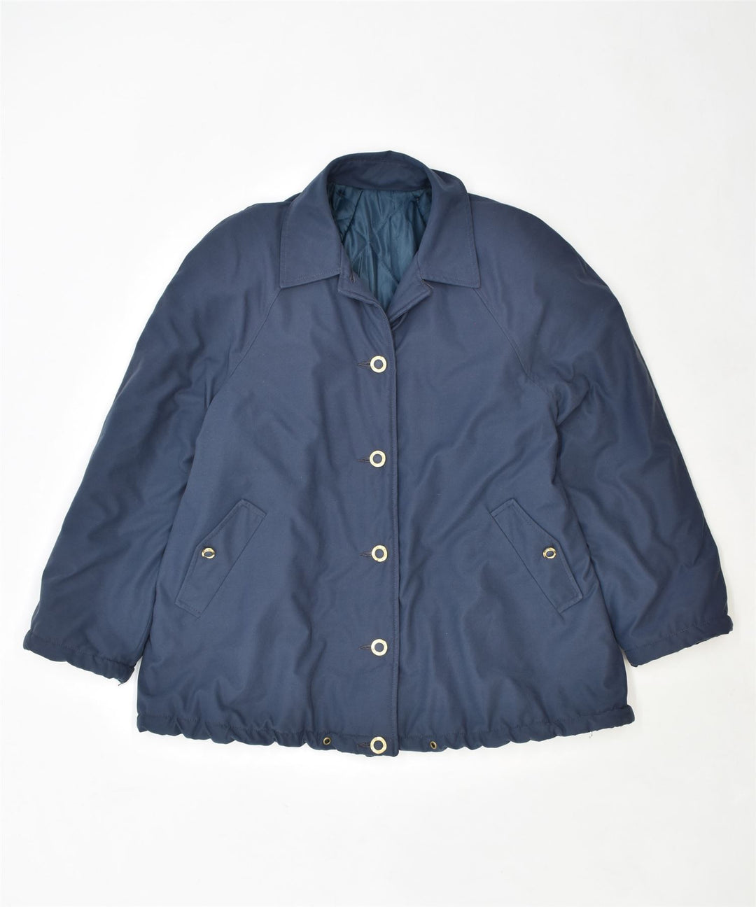VINTAGE Womens Windbreaker Jacket UK 18 XL Blue Viscose | Vintage | Thrift | Second-Hand | Used Clothing | Messina Hembry 