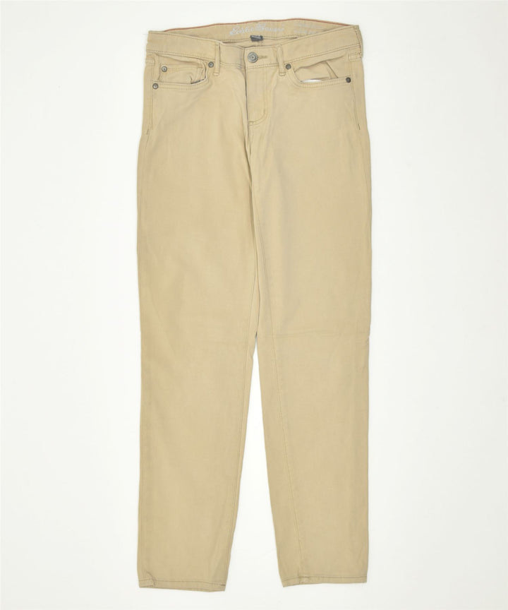 EDDIE BAUER Womens Slim Casual Trousers US 6 Small W30 L29 Beige Cotton | Vintage | Thrift | Second-Hand | Used Clothing | Messina Hembry 