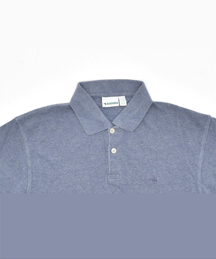 DIADORA Mens Polo Shirt IT 46 Small Blue Cotton | Vintage | Thrift | Second-Hand | Used Clothing | Messina Hembry 
