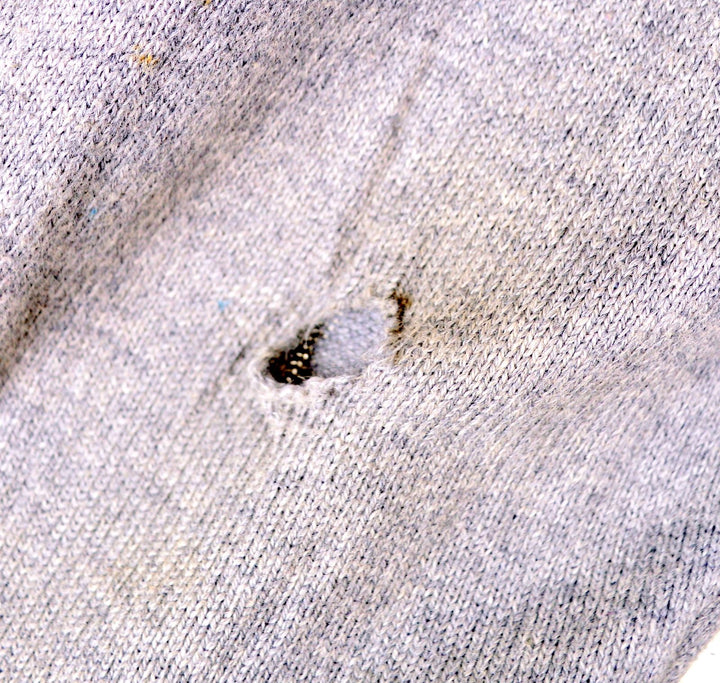 TOMMY HILFIGER Mens V-Neck Jumper See Through XS Grey Cotton - Second Hand & Vintage Designer Clothing - Messina Hembry