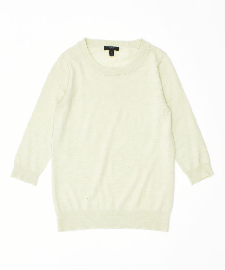 J. CREW Womens 3/4 Sleeve Crew Neck Jumper Sweater UK 6 XS Green | Vintage | Thrift | Second-Hand | Used Clothing | Messina Hembry 